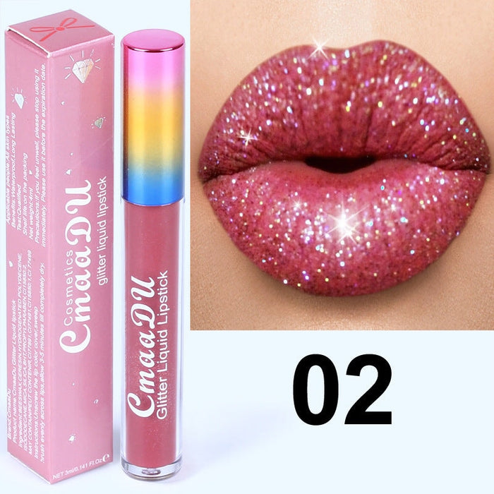 Wholesale CmaaDu Rhinestone Symphony Shiny Matte Metallic Lip Gloss Lipstick JDC-MK-Nic008 lipstick 妮彩 02 Wholesale Jewelry JoyasDeChina Joyas De China