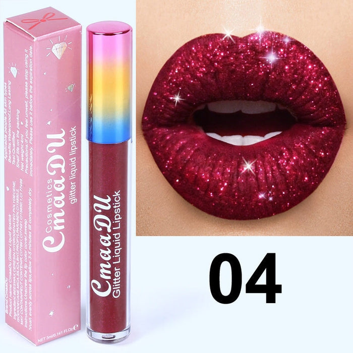 Wholesale CmaaDu Rhinestone Symphony Shiny Matte Metallic Lip Gloss Lipstick JDC-MK-Nic008 lipstick 妮彩 04 Wholesale Jewelry JoyasDeChina Joyas De China