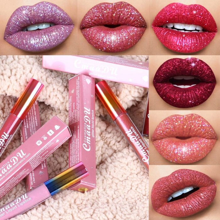 Wholesale CmaaDu Rhinestone Symphony Shiny Matte Metallic Lip Gloss Lipstick JDC-MK-Nic008 lipstick 妮彩 Wholesale Jewelry JoyasDeChina Joyas De China