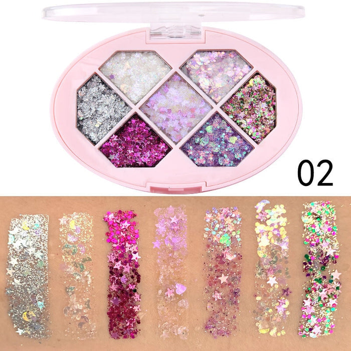 Wholesale CmaaDU Seven Color Glitter Powder Eyeshadow Palette JDC-SH-Nic002 eyeshadow 尼采 English packing: 02 Wholesale Jewelry JoyasDeChina Joyas De China