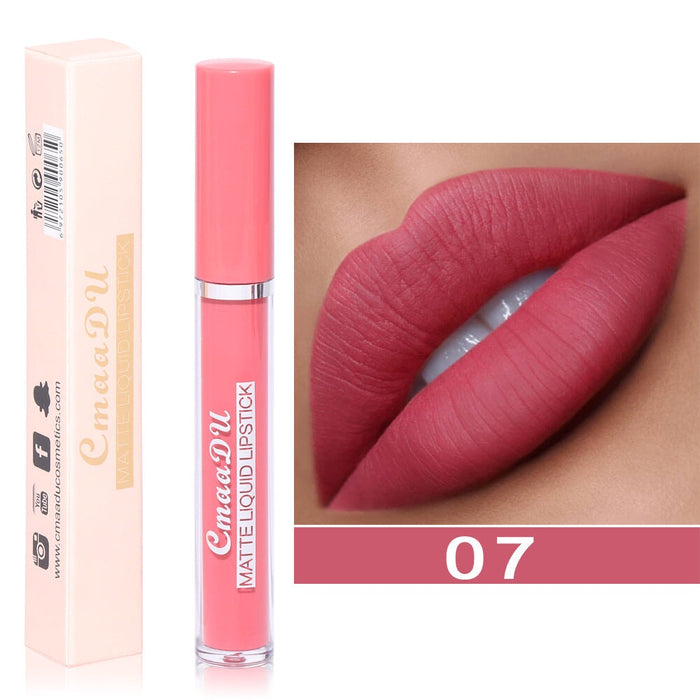 Wholesale CmaaDu10 Color Matte Lipstick Non-stick Cup Long Lasting Waterproof Liquid Lip Gloss JDC-MK-Nic014 lipstick 尼采 07 Wholesale Jewelry JoyasDeChina Joyas De China