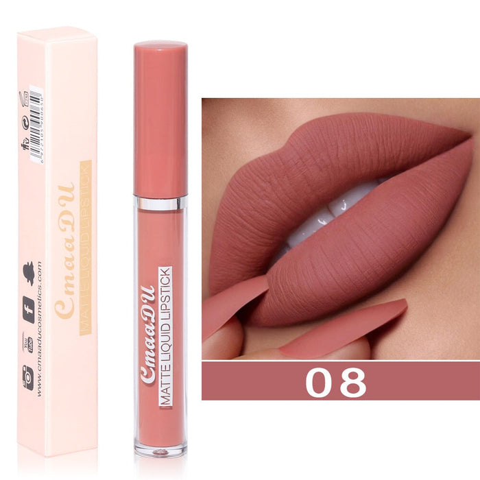 Wholesale CmaaDu10 Color Matte Lipstick Non-stick Cup Long Lasting Waterproof Liquid Lip Gloss JDC-MK-Nic014 lipstick 尼采 08 Wholesale Jewelry JoyasDeChina Joyas De China