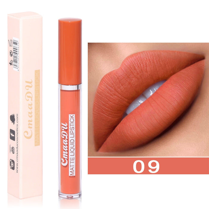 Wholesale CmaaDu10 Color Matte Lipstick Non-stick Cup Long Lasting Waterproof Liquid Lip Gloss JDC-MK-Nic014 lipstick 尼采 09 Wholesale Jewelry JoyasDeChina Joyas De China