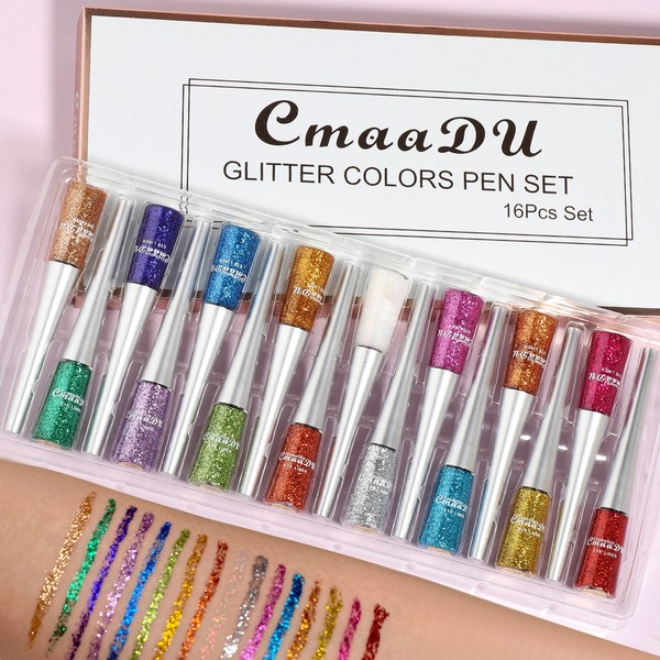 Wholesale CmaaDu16 Color Set Bright Glitter Glitter Glitter Powder Eyeliner JDC-EY-Nic003 eyeliner 尼采 Wholesale Jewelry JoyasDeChina Joyas De China