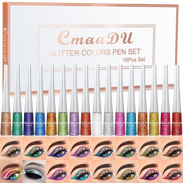 Wholesale CmaaDu16 Color Set Bright Glitter Glitter Glitter Powder Eyeliner JDC-EY-Nic003 eyeliner 尼采 Wholesale Jewelry JoyasDeChina Joyas De China