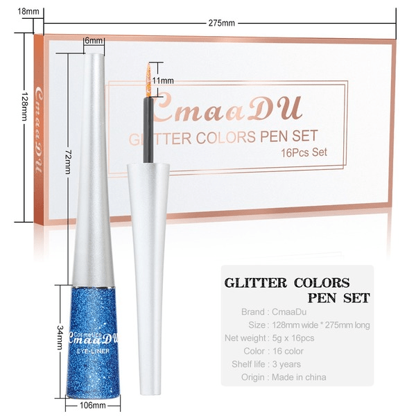 Wholesale CmaaDu16 Color Set Bright Glitter Glitter Glitter Powder Eyeliner JDC-EY-Nic003 eyeliner 尼采 Wholesale Jewelry JoyasDeChina Joyas De China