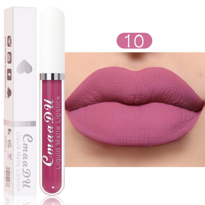 Wholesale CmaaDu18 Color Lipstick Matte Non-stick Cup Waterproof Long Lasting Lip Gloss JDC-MK-Nic001 lipstick 尼采 10 Wholesale Jewelry JoyasDeChina Joyas De China