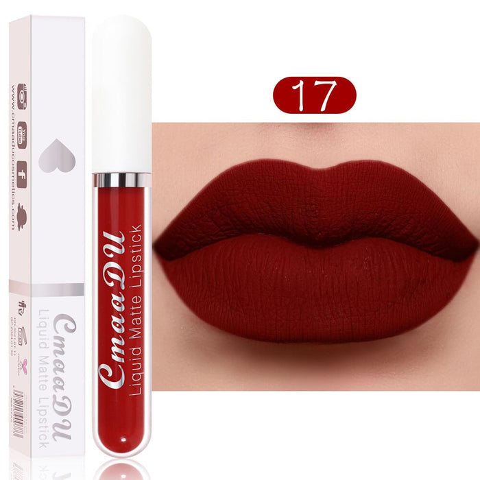 Wholesale CmaaDu18 Color Lipstick Matte Non-stick Cup Waterproof Long Lasting Lip Gloss JDC-MK-Nic001 lipstick 尼采 17 Wholesale Jewelry JoyasDeChina Joyas De China