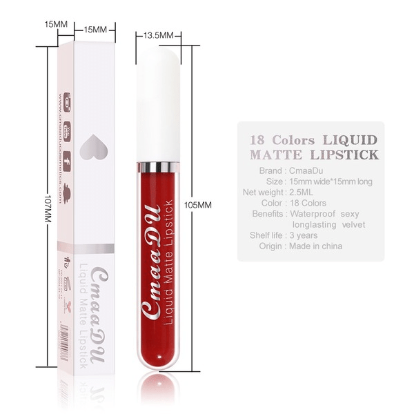 Wholesale CmaaDu18 Color Lipstick Matte Non-stick Cup Waterproof Long Lasting Lip Gloss JDC-MK-Nic001 lipstick 尼采 Wholesale Jewelry JoyasDeChina Joyas De China