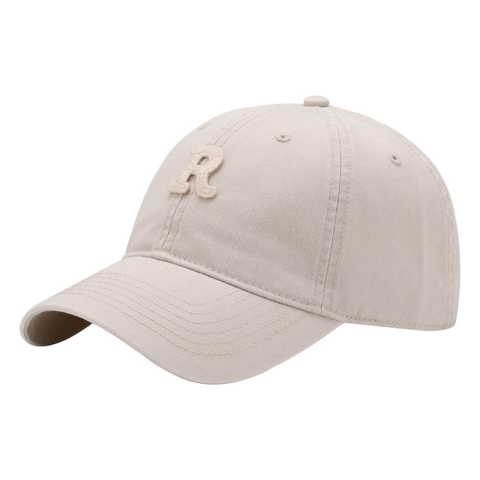 Wholesale Color Soft Top R Letter Cotton Baseball Hat JDC-FH-SiLi005 Fashionhat 思黎 Rice white adjustable Wholesale Jewelry JoyasDeChina Joyas De China