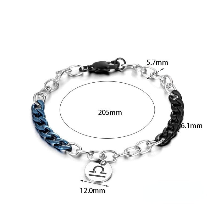 Wholesale Colorblock Chain Titanium Steel Couple Bracelet JDC-BT-Yixin012 Bracelet 壹芯 Wholesale Jewelry JoyasDeChina Joyas De China