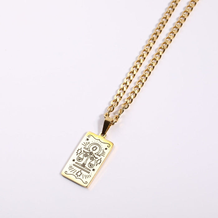 Wholesale Constellation Pendant Stainless Steel Gold Plated Necklace JDC-NE-Jif052 Necklaces 集沣 Wholesale Jewelry JoyasDeChina Joyas De China