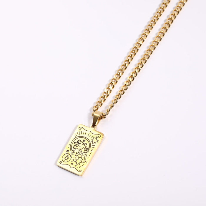 Wholesale Constellation Pendant Stainless Steel Gold Plated Necklace JDC-NE-Jif052 Necklaces 集沣 Wholesale Jewelry JoyasDeChina Joyas De China