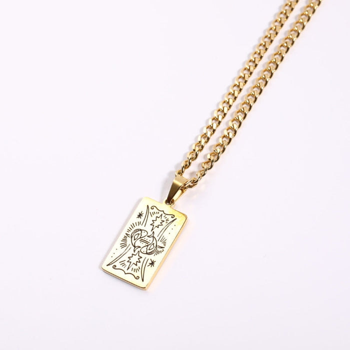 Wholesale Constellation Pendant Stainless Steel Gold Plated Necklace JDC-NE-Jif052 Necklaces 集沣 Wholesale Jewelry JoyasDeChina Joyas De China