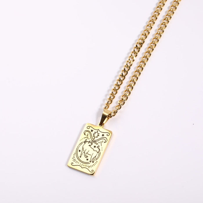 Wholesale Constellation Pendant Stainless Steel Gold Plated Necklace JDC-NE-Jif052 Necklaces 集沣 Wholesale Jewelry JoyasDeChina Joyas De China