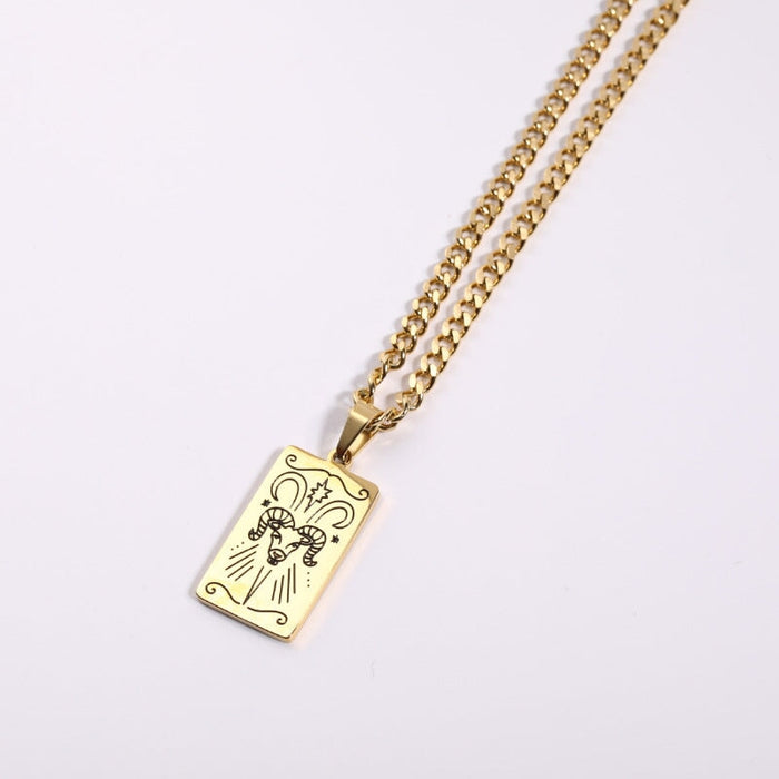 Wholesale Constellation Pendant Stainless Steel Gold Plated Necklace JDC-NE-Jif052 Necklaces 集沣 Wholesale Jewelry JoyasDeChina Joyas De China