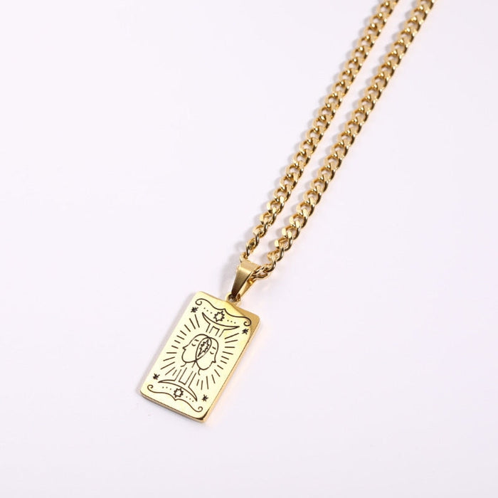 Wholesale Constellation Pendant Stainless Steel Gold Plated Necklace JDC-NE-Jif052 Necklaces 集沣 Wholesale Jewelry JoyasDeChina Joyas De China