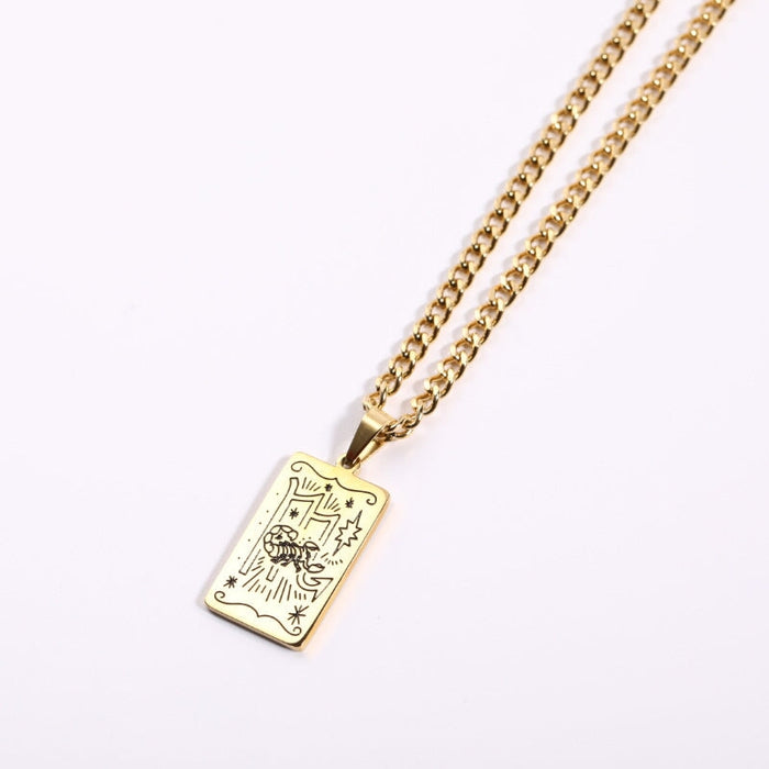 Wholesale Constellation Pendant Stainless Steel Gold Plated Necklace JDC-NE-Jif052 Necklaces 集沣 tianxiezuo Wholesale Jewelry JoyasDeChina Joyas De China