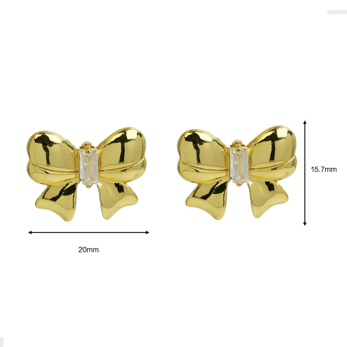 Wholesale copper plated gold bow earrings women's simple wind personality earrings Earrings JoyasDeChina Wholesale Jewelry JoyasDeChina Joyas De China