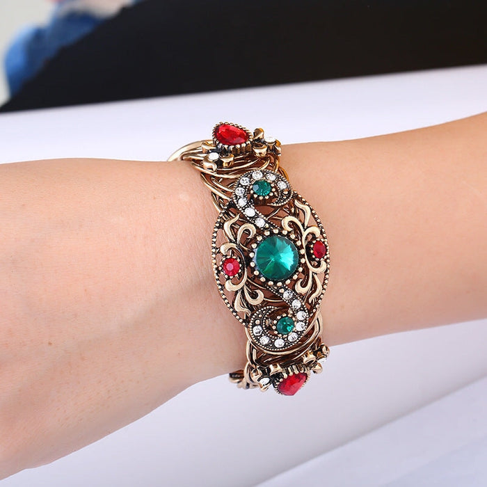 Wholesale Copper Zinc Alloy Rhinestone Crystal Resin Hollow Bracelet JDC-BT-Duoh002 Bracelet 朵涵 Wholesale Jewelry JoyasDeChina Joyas De China