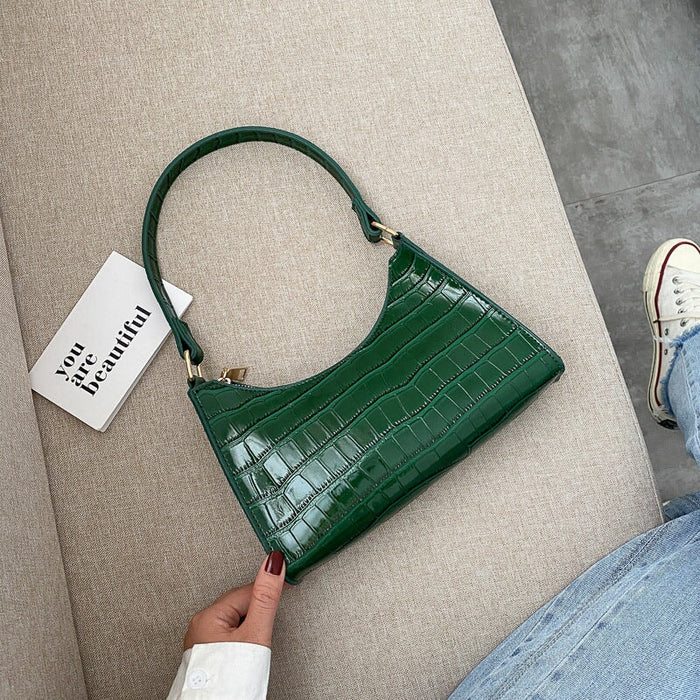 Wholesale Crocodile Pattern PU Shoulder Bag JDC-SD-Mingo001 Shoulder Bags 铭欧 green Wholesale Jewelry JoyasDeChina Joyas De China