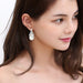 Wholesale curved serpentine pearl alloy earrings JDC-ES-Jiaow003 Earrings 娇婉 Wholesale Jewelry JoyasDeChina Joyas De China