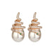 Wholesale curved serpentine pearl alloy earrings JDC-ES-Jiaow003 Earrings 娇婉 Wholesale Jewelry JoyasDeChina Joyas De China