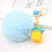 Wholesale Cut Faced Fruit Hair Ball Alloy Imitation Rex Rabbit Hair Pom Pom Keychain JDC-KC-Zuge016 Keychains 祖格 Wholesale Jewelry JoyasDeChina Joyas De China