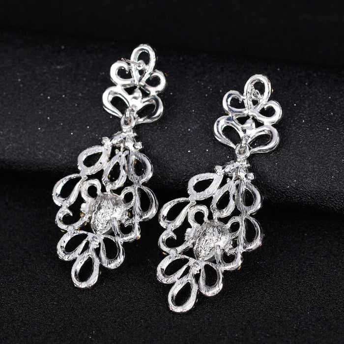 Wholesale cutout diamond-set alloy stud earrings JDC-ES-GSDB011 Earrings 丹比华比 Wholesale Jewelry JoyasDeChina Joyas De China