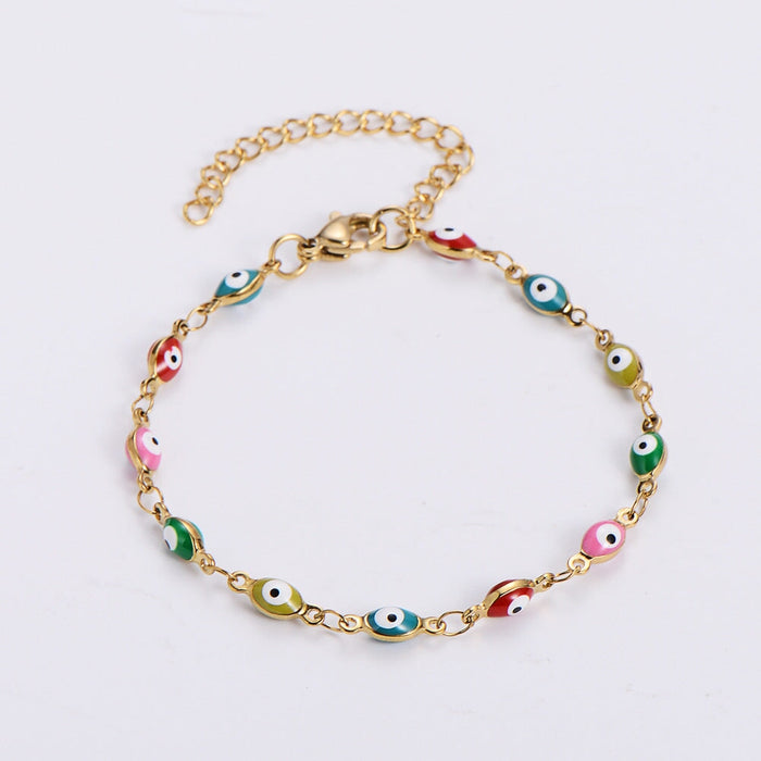 Wholesale Devil's Eye 304 Stainless Steel 18k Gold Plated Bracelet JDC-BT-Aimi002 Bracelet 爱米 mixed color Wholesale Jewelry JoyasDeChina Joyas De China