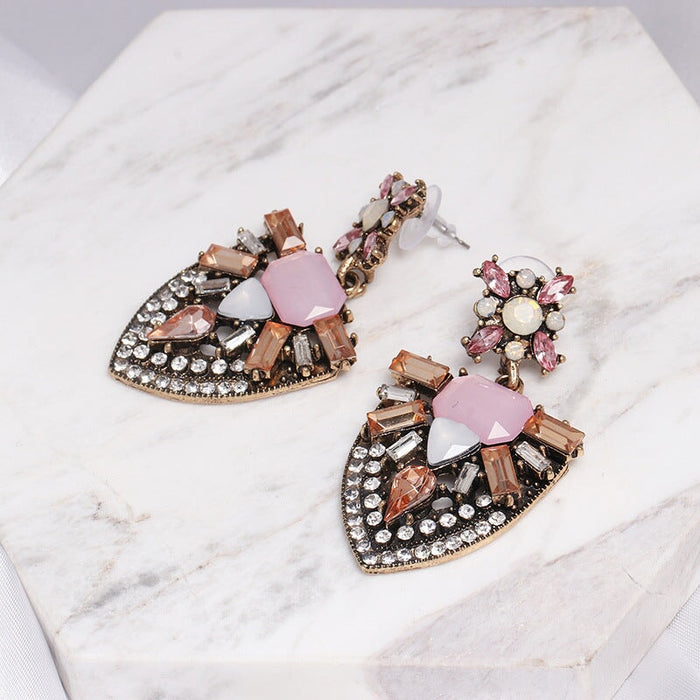 Wholesale diamond gem earrings JDC-ES-LIUM025 Earrings 榴芒 Wholesale Jewelry JoyasDeChina Joyas De China