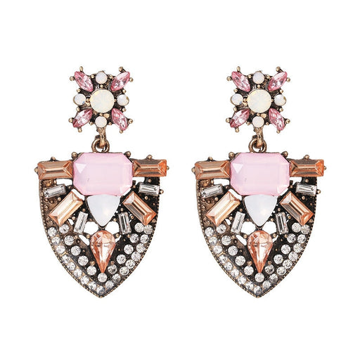 Wholesale diamond gem earrings JDC-ES-LIUM025 Earrings 榴芒 pink Wholesale Jewelry JoyasDeChina Joyas De China