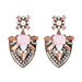 Wholesale diamond gem earrings JDC-ES-LIUM025 Earrings 榴芒 pink Wholesale Jewelry JoyasDeChina Joyas De China