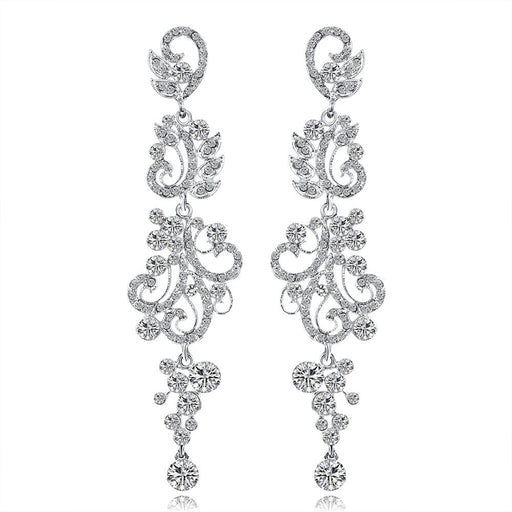 Wholesale diamond-set alloy long earrings JDC-ES-GSDB023 Earrings 丹比华比 Wholesale Jewelry JoyasDeChina Joyas De China