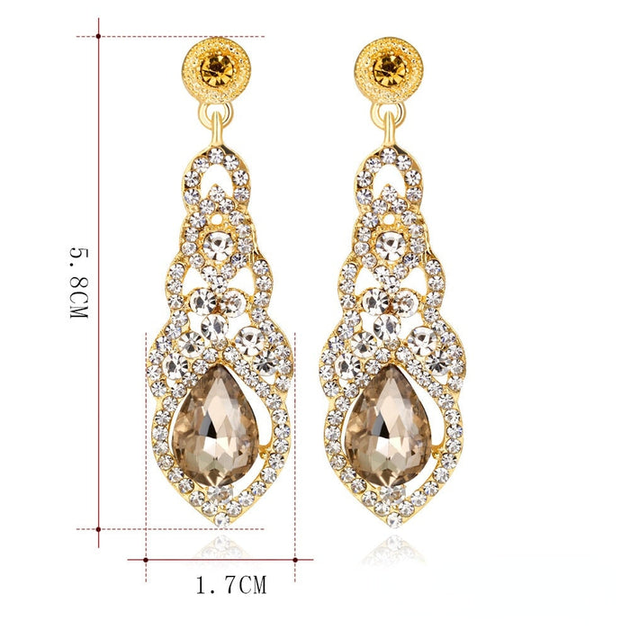 Wholesale diamond-set long alloy earrings JDC-ES-GSDB014 Earrings 丹比华比 Wholesale Jewelry JoyasDeChina Joyas De China