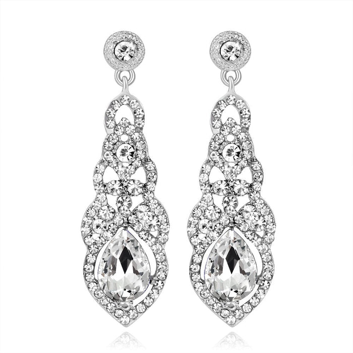 Wholesale diamond-set long alloy earrings JDC-ES-GSDB014 Earrings 丹比华比 Wholesale Jewelry JoyasDeChina Joyas De China