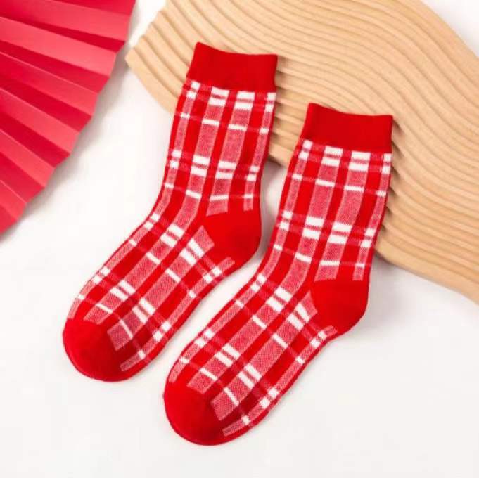 Wholesale Dot Plaid New Year Christmas Tiger Year Cotton Couple Socks JDC-SK-Qihen002 Sock 圻恒 5 Wholesale Jewelry JoyasDeChina Joyas De China