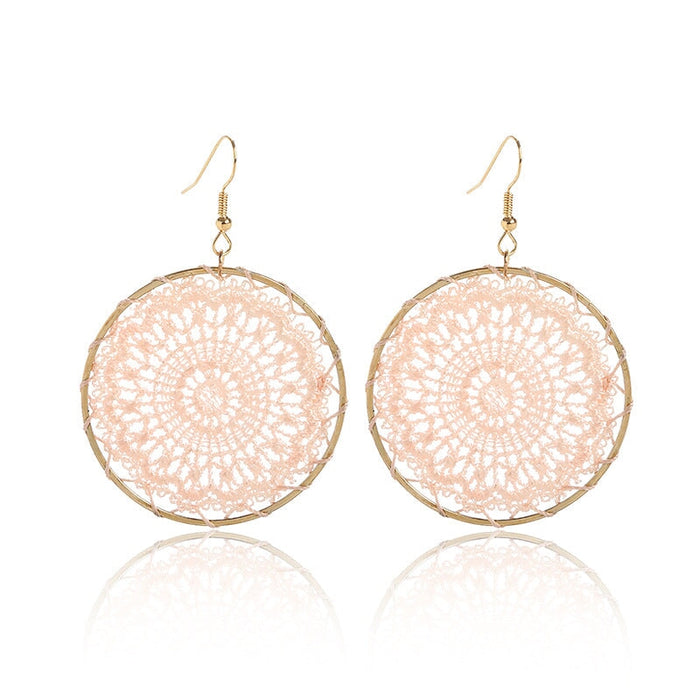 Wholesale Dream Catcher Plating Alloy Round Earrings JDC-ES-Daiq001 Earrings 黛茜 Wholesale Jewelry JoyasDeChina Joyas De China