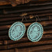 Wholesale Dream Catcher Woven Oval Pattern Alloy Earrings JDC-ES-Daiq004 Earrings 黛茜 DC1347-12 light blue Wholesale Jewelry JoyasDeChina Joyas De China