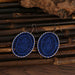 Wholesale Dream Catcher Woven Oval Pattern Alloy Earrings JDC-ES-Daiq004 Earrings 黛茜 DC1347-8 Royal Blue Wholesale Jewelry JoyasDeChina Joyas De China