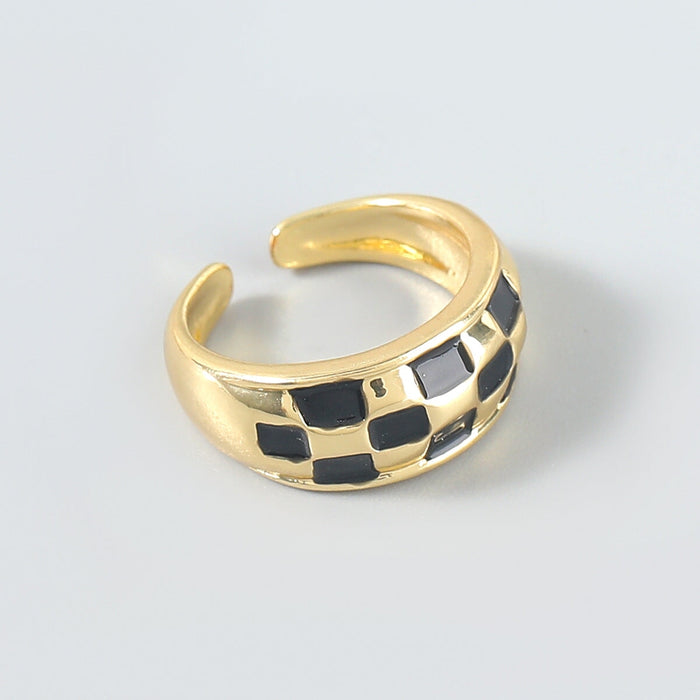 Wholesale drip oil plaid alloy ring JDC-RS-JL171 Rings 氿乐 Wholesale Jewelry JoyasDeChina Joyas De China