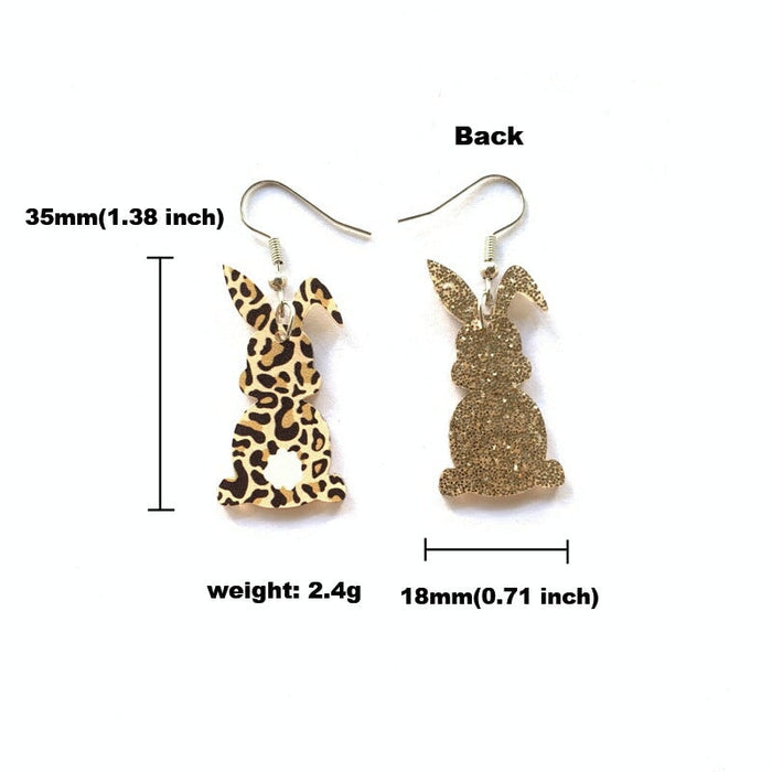 Wholesale Easter acrylic leopard print rabbit earrings JDC-ES-XUEP003 Earrings 雪帕 Wholesale Jewelry JoyasDeChina Joyas De China