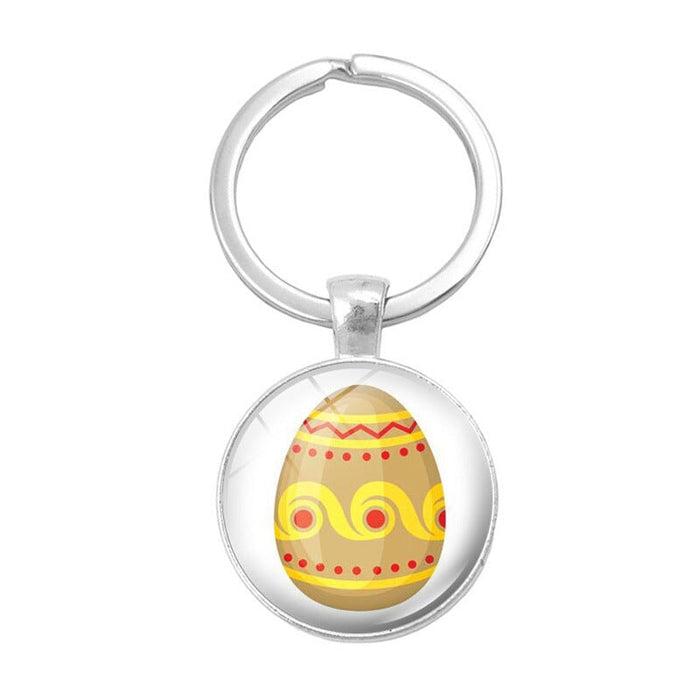 Wholesale Easter Bunny Alloy Silver Plated Glass Gemstone Keychain JDC-KC-XuS005 Keychains 溆水 Wholesale Jewelry JoyasDeChina Joyas De China