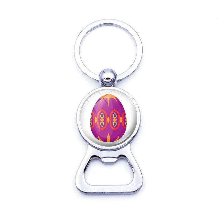 Wholesale Easter Bunny Alloy Silver Plated Glass Jewel Opener Keychain JDC-KC-XuS002 Keychains 溆水 XSWX1216-10 Wholesale Jewelry JoyasDeChina Joyas De China