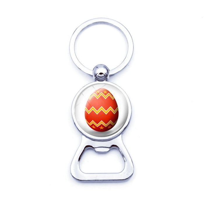 Wholesale Easter Bunny Alloy Silver Plated Glass Jewel Opener Keychain JDC-KC-XuS002 Keychains 溆水 XSWX1216-12 Wholesale Jewelry JoyasDeChina Joyas De China