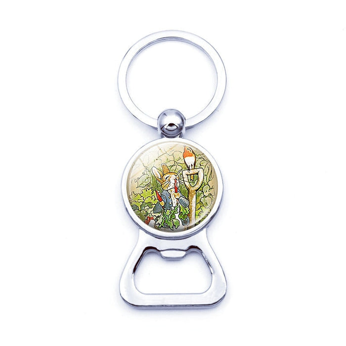 Wholesale Easter Bunny Alloy Silver Plated Glass Jewel Opener Keychain JDC-KC-XuS003 Keychains 溆水 Wholesale Jewelry JoyasDeChina Joyas De China