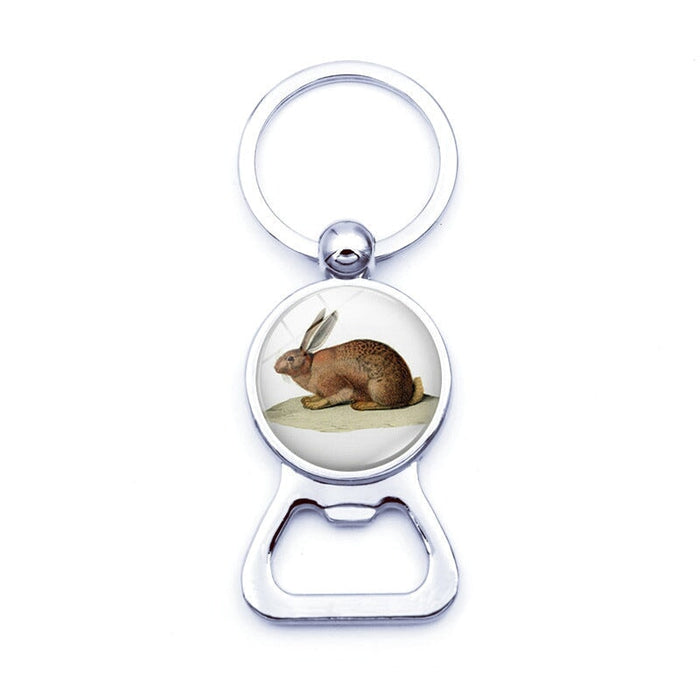 Wholesale Easter Bunny Alloy Silver Plated Glass Jewel Opener Keychain JDC-KC-XuS003 Keychains 溆水 Wholesale Jewelry JoyasDeChina Joyas De China