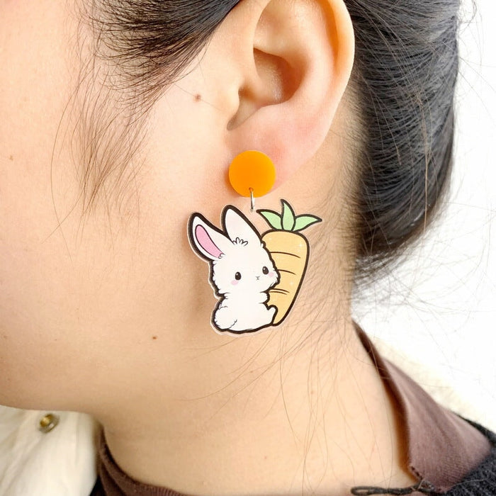 Wholesale Easter Bunny Carrot Stud Earrings JDC-ES-XUEP009 Earrings 雪帕 Wholesale Jewelry JoyasDeChina Joyas De China