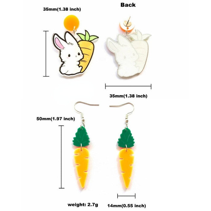 Wholesale Easter Bunny Carrot Stud Earrings JDC-ES-XUEP009 Earrings 雪帕 Wholesale Jewelry JoyasDeChina Joyas De China