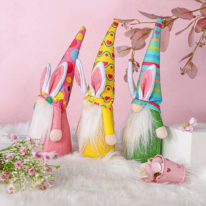 Wholesale Easter Bunny Doll Colored Long Hat Gnome Doll Fabric Ornament JDC-OS-GangL008 Ornaments 港恋 Wholesale Jewelry JoyasDeChina Joyas De China